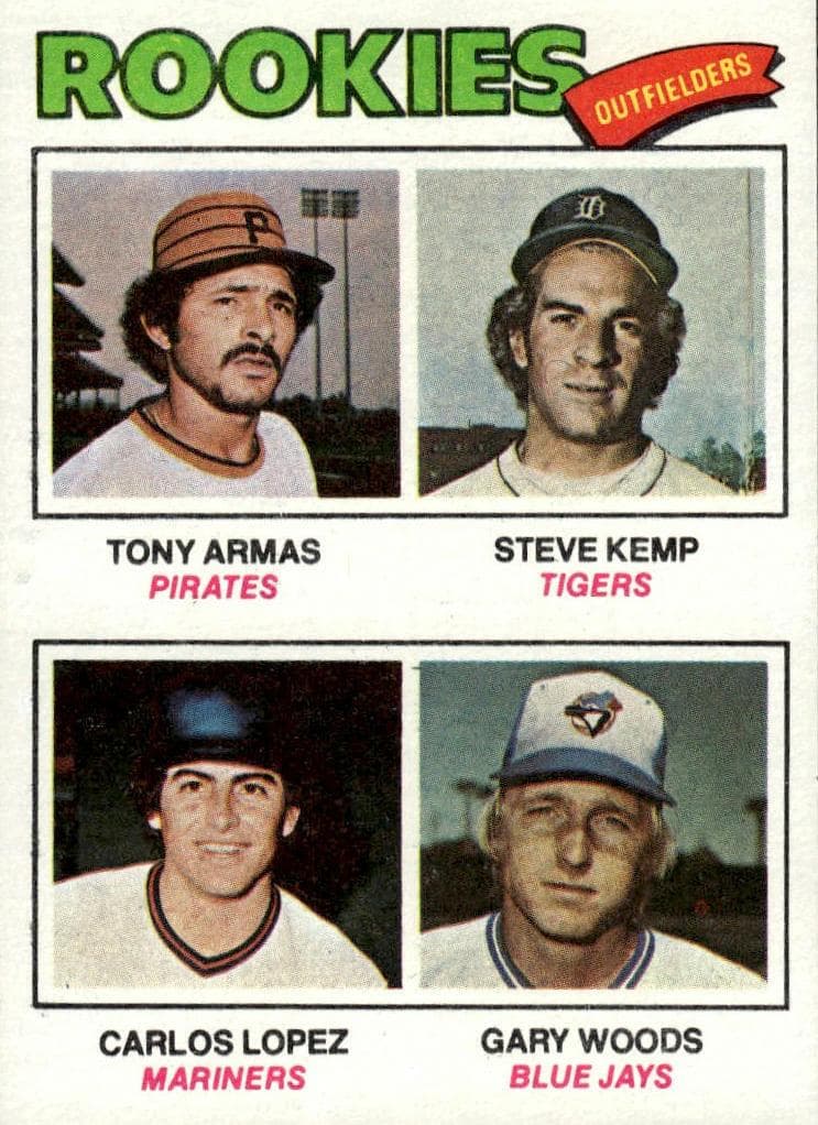 1977 Rookie Outfielders (Tony Armas / Steve Kemp / Carlos Lopez / Gary Woods) #492