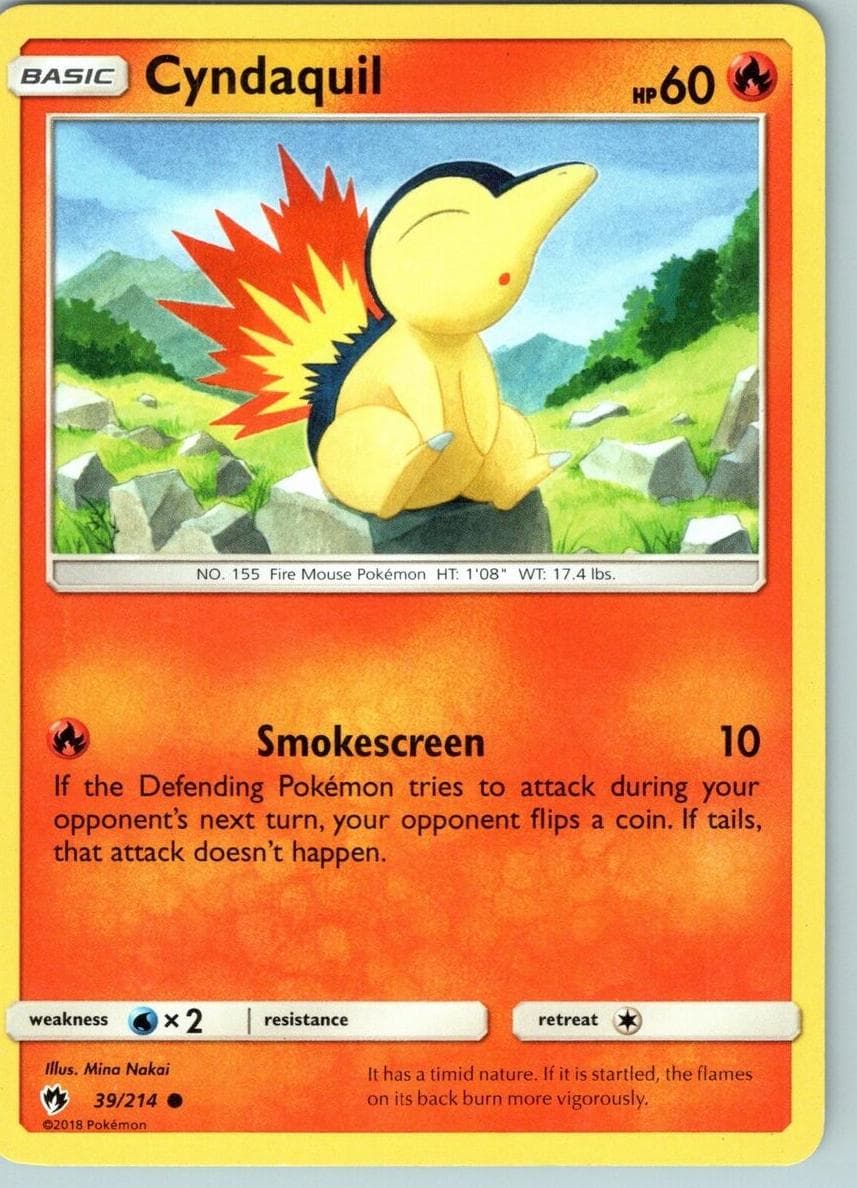 Cyndaquil trading card