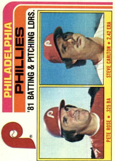 Pete Rose / Steve Carlton 1982 topps