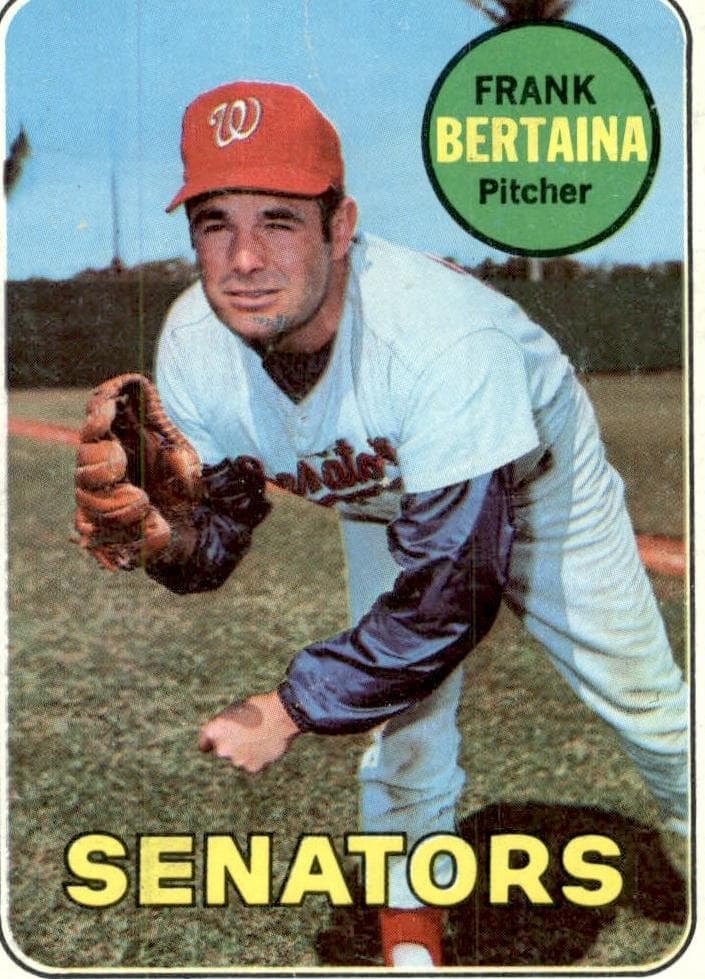 Frank Bertaina 1969 topps Topps