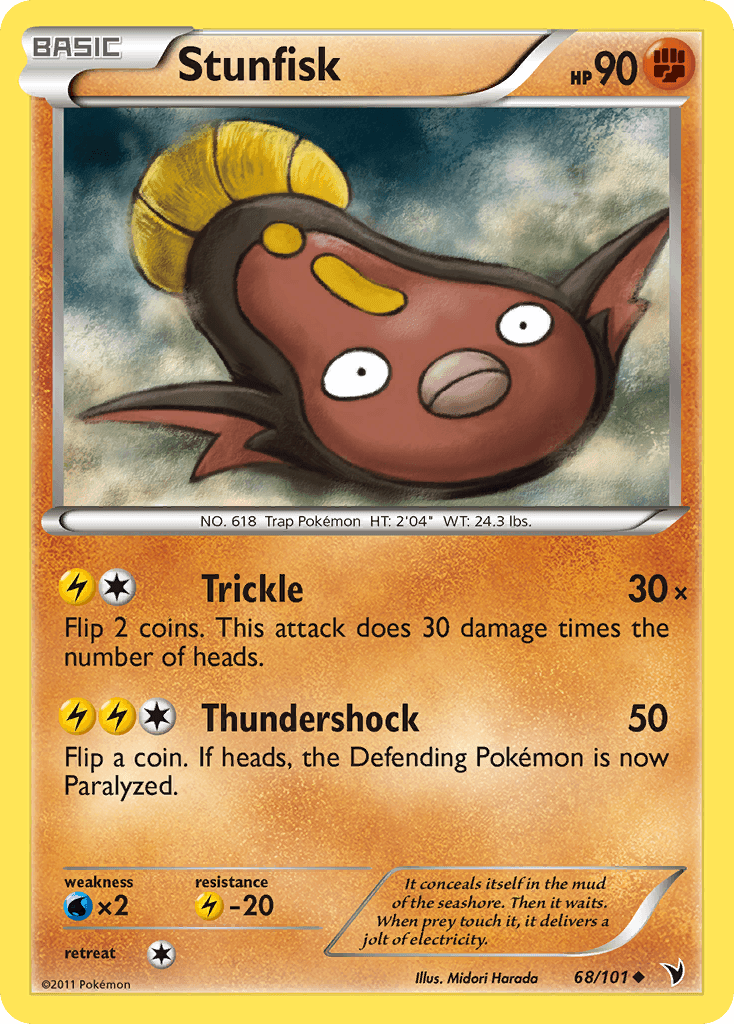 Stunfisk 2011 Pokemon Noble Victories Reverse Holo