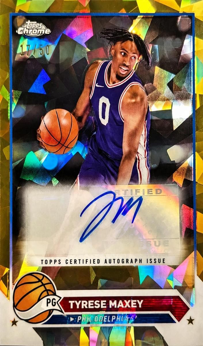 Tyrese Maxey 2023 topps Topps Chrome Sapphire Edition