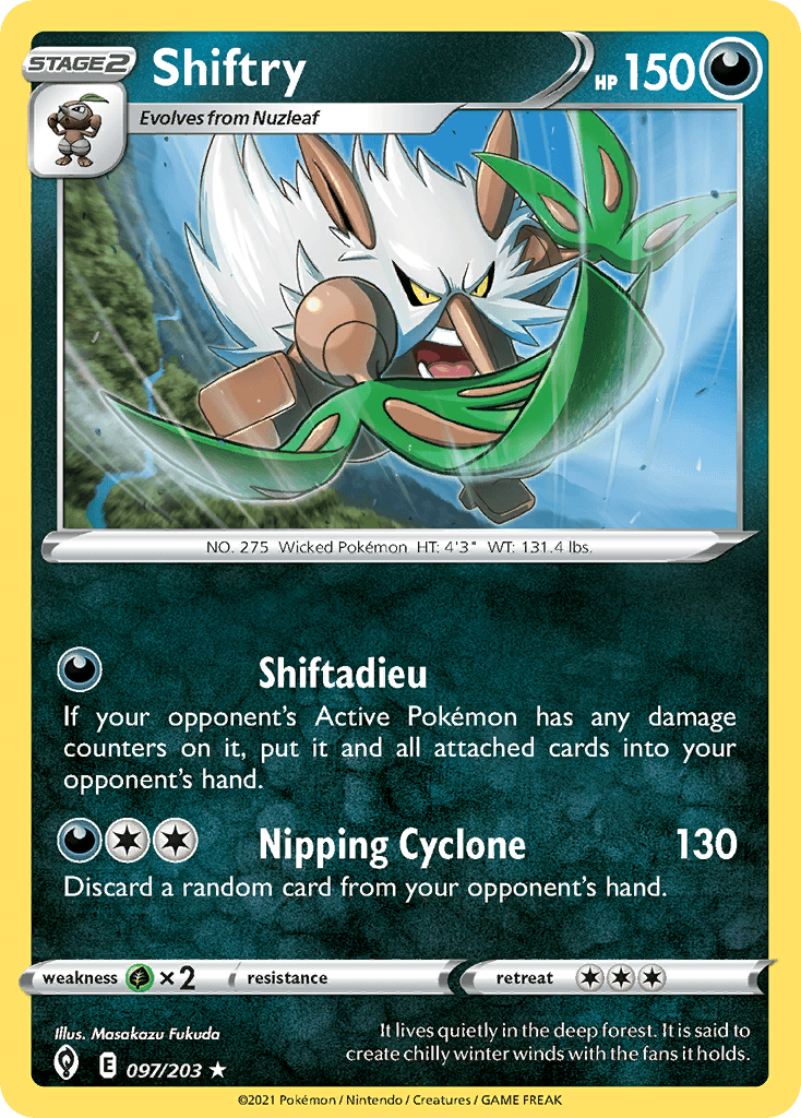 Shiftry 2021 Pokemon Evolving Skies Reverse Holo