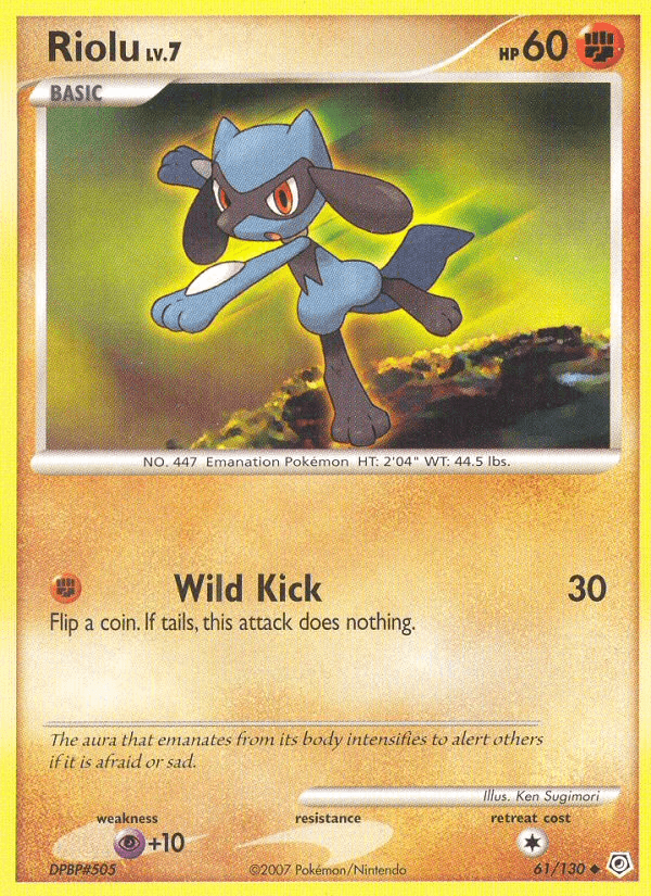 Riolu 2007 Pokemon Diamond & Pearl Snowflake Stamp