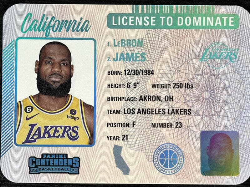 LeBron James 2023 panini Panini Contenders