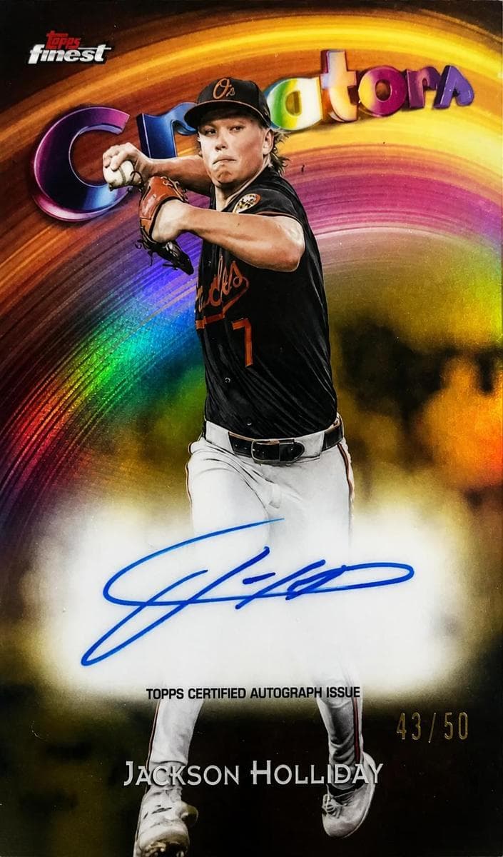 Jackson Holliday 2025 Topps Finest auto card