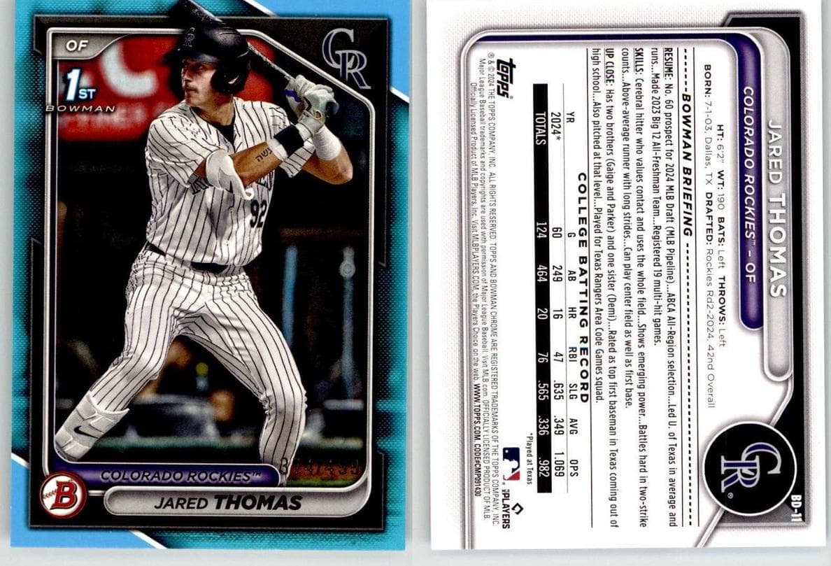 Jared Thomas trading card