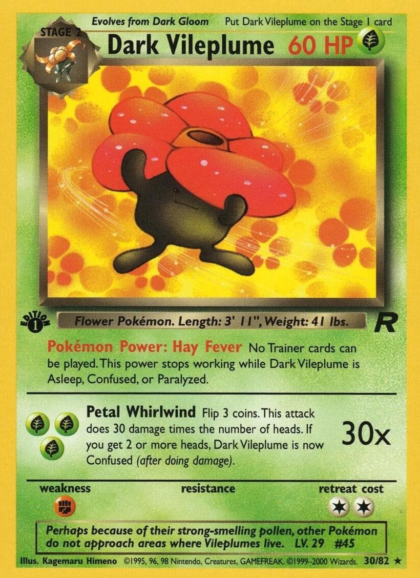 Dark Vileplume trading card