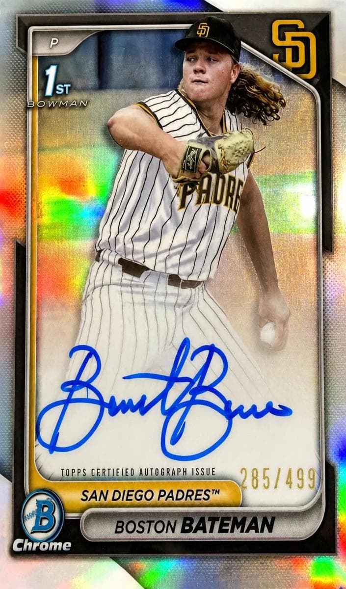 Boston Bateman 2024 bowman Bowman Draft Chrome Prospect Auto (1st)