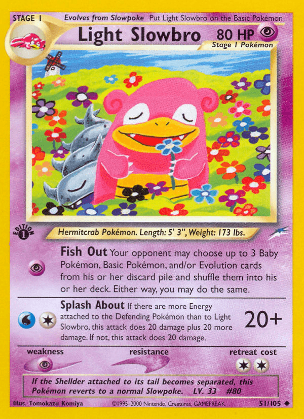 Light Slowbro 2002 Pokemon Neo Destiny 1st Edition