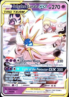 Solgaleo & Lunala-GX trading card