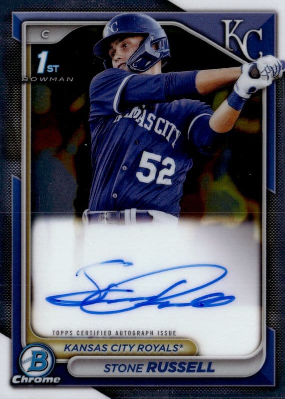 Stone Russell 2024 bowman Bowman Chrome Prospect Auto - Gold Refractor (1st)