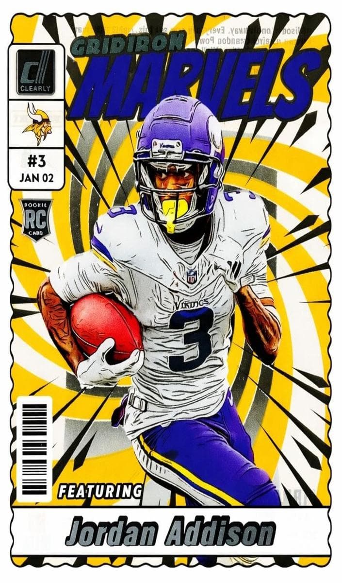 Jordan Addison 2023 panini Clearly Donruss
