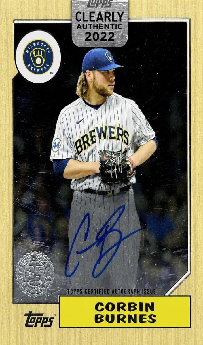 Corbin Burnes 2022 topps Topps Clearly Authentic