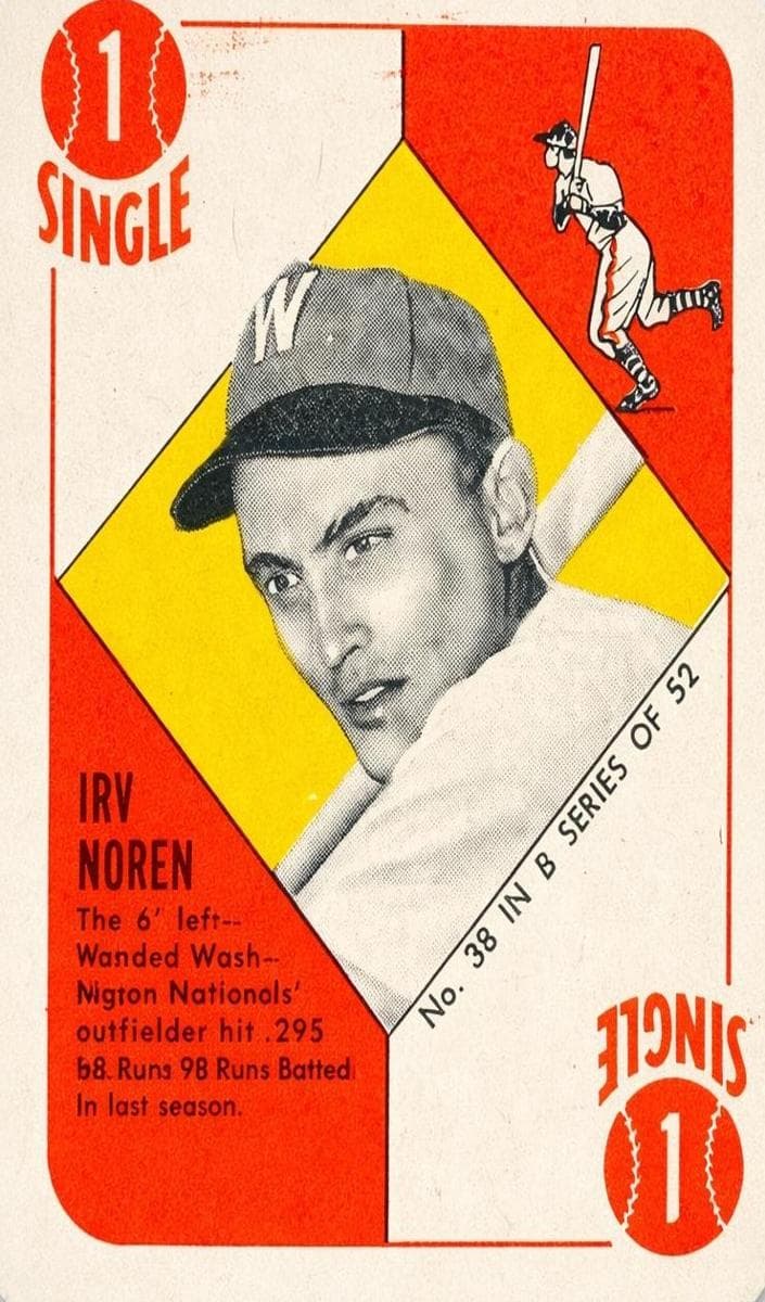 Irv Noren 1951 topps Topps Blue Backs
