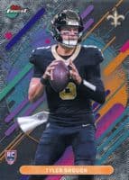 Tyler Shough 2025 topps Topps Finest Rare - Blue Refractor