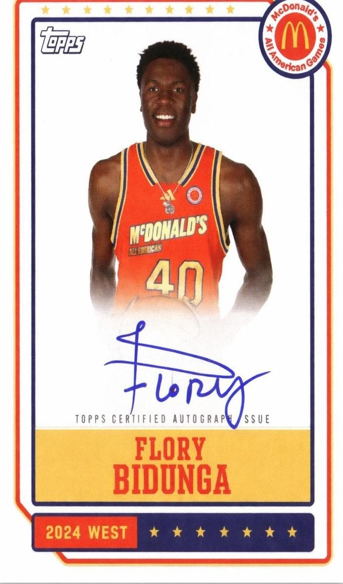 Flory Bidunga 2024 topps Topps Chrome McDonald's All-American