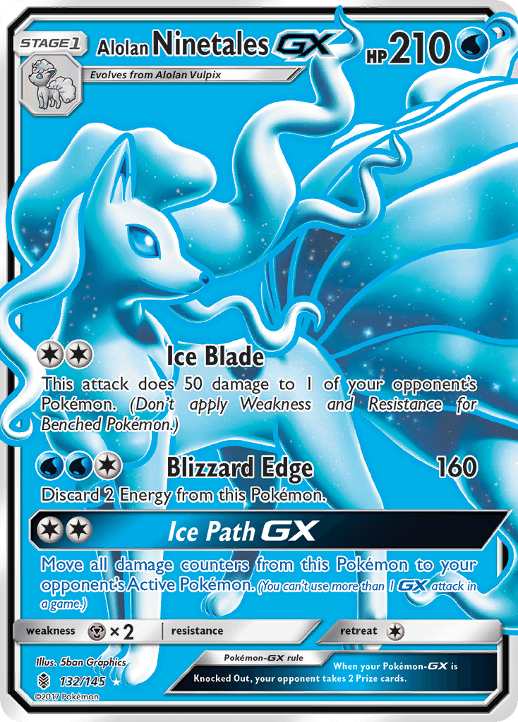Alolan Ninetales GX 2017 Pokemon Guardians Rising