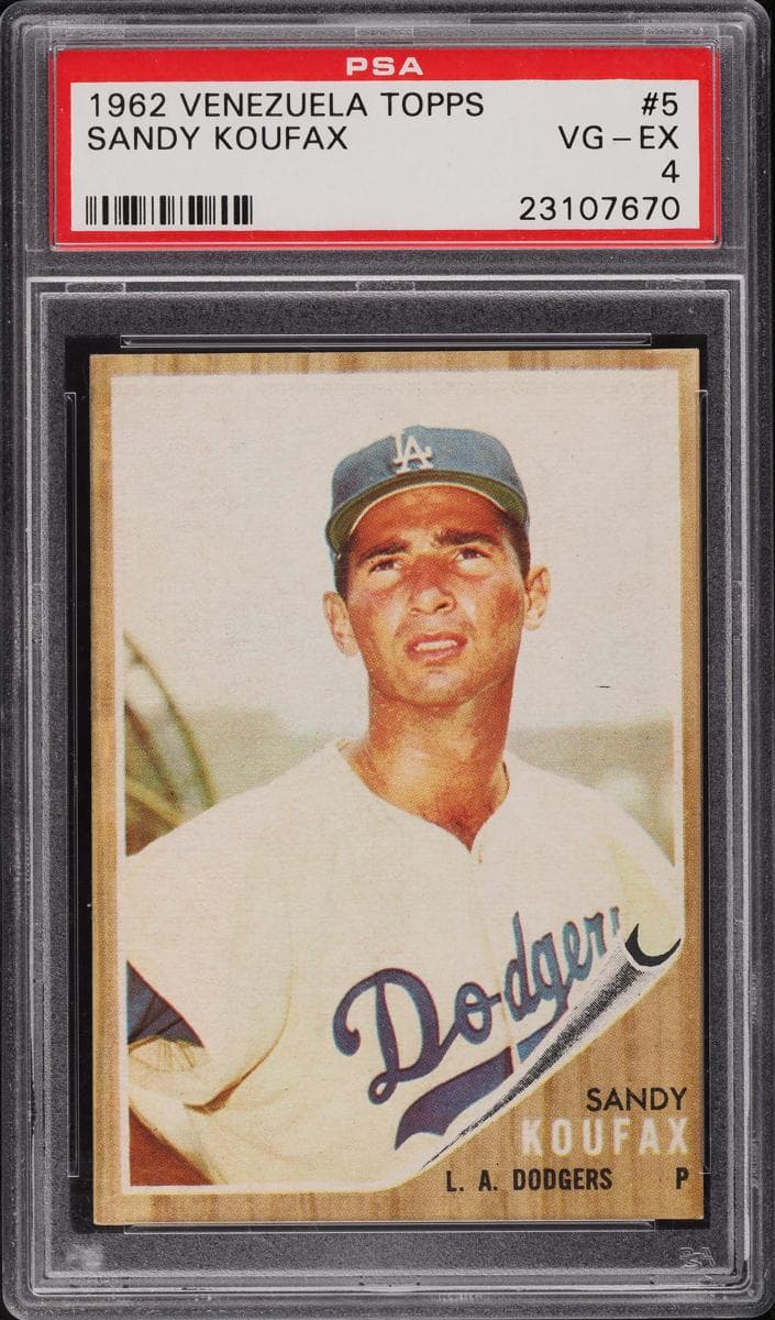 Sandy Koufax 1962 topps Topps Venezuelan