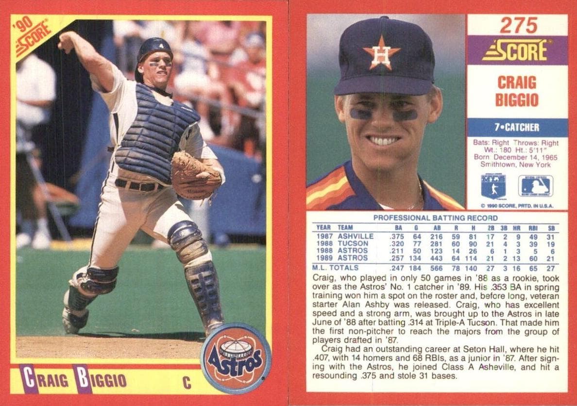 Craig Biggio 1990 panini Score