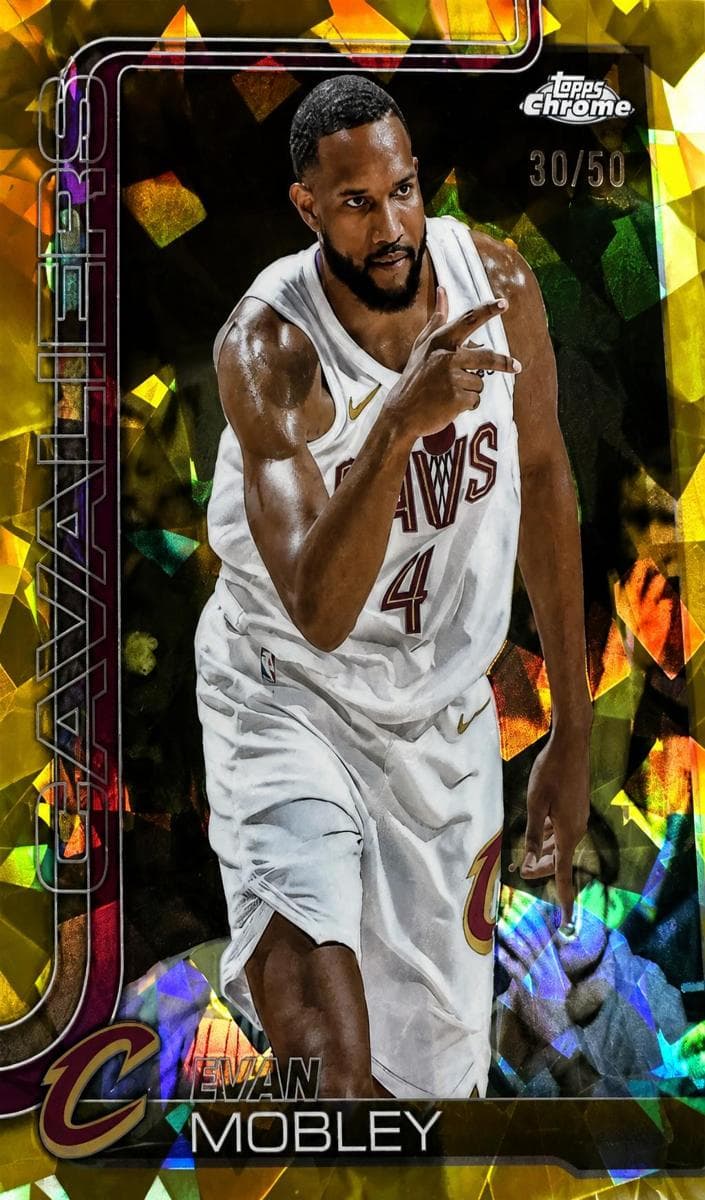 Evan Mobley 2025 topps Topps Chrome Sapphire