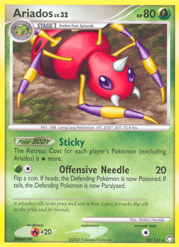 Ariados 2007 Pokemon Mysterious Treasures Reverse Holo