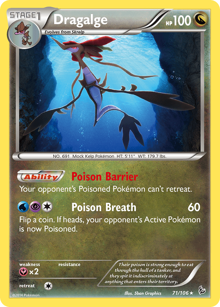 Dragalge 2014 Pokemon Flashfire Reverse Holo