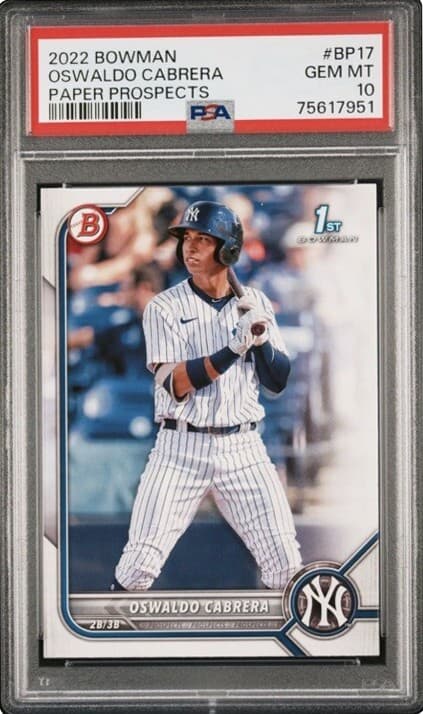 OSWALDO CABRERA BASEBALL 1ST P 2022 Bowman Chrome