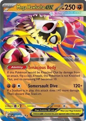 Mega Hawlucha EX trading card