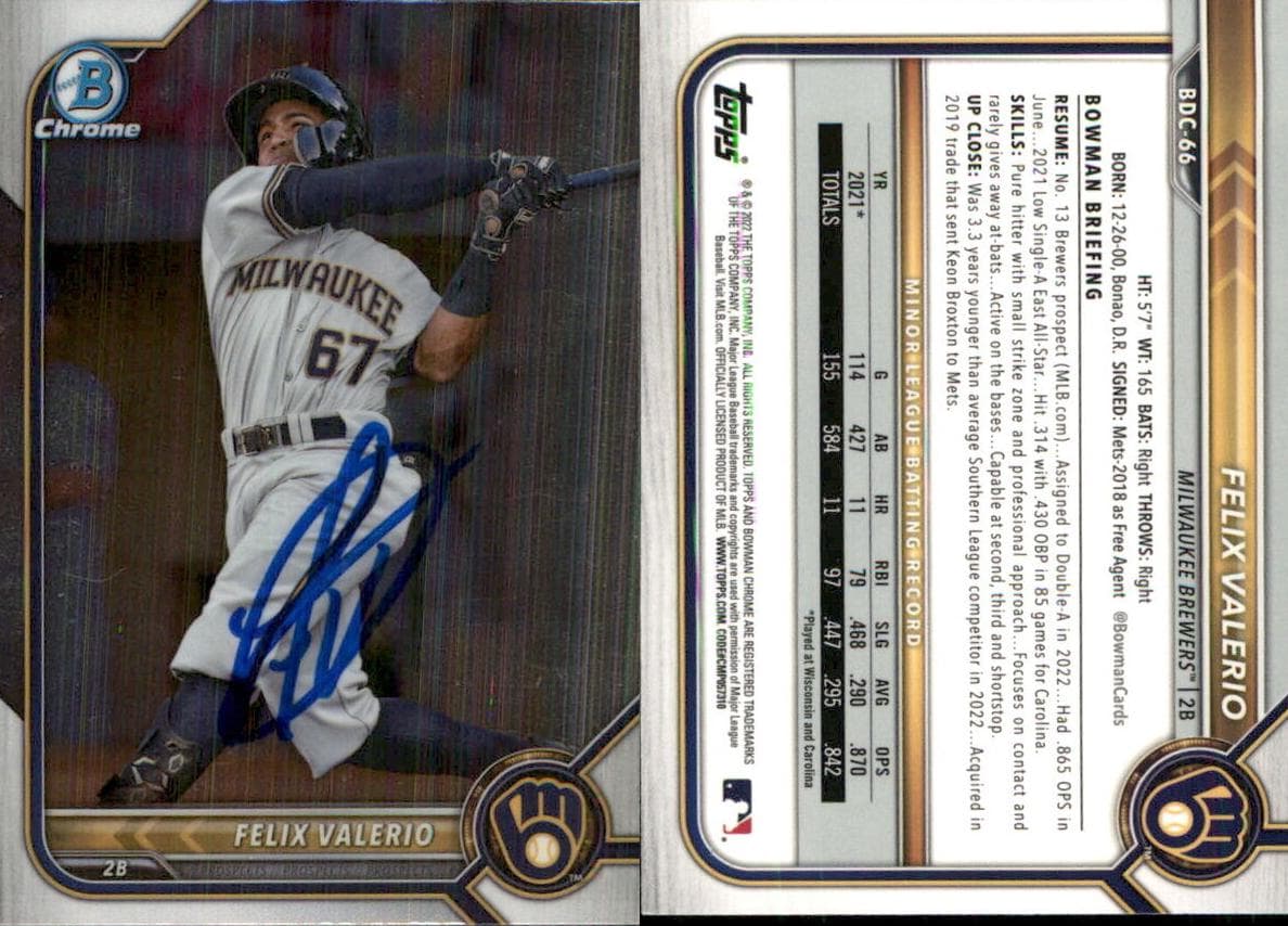 Felix Valerio trading card