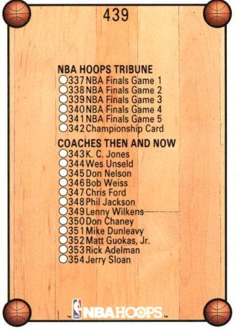 Checklist: 337-381 trading card
