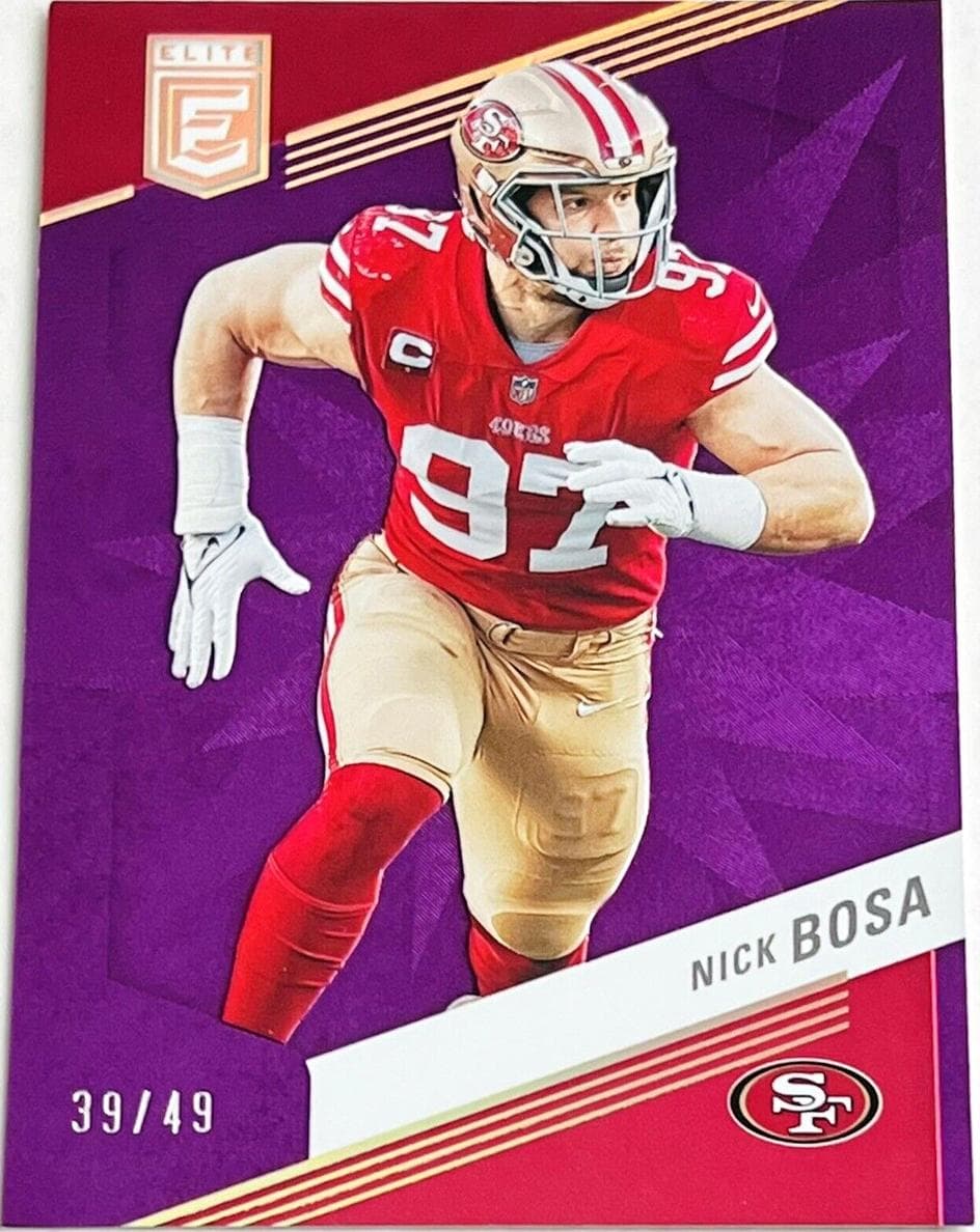 Nick Bosa 2023 panini Elite Football Purple