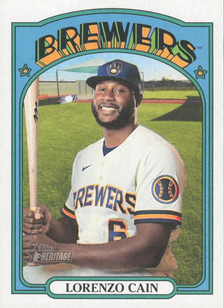 Lorenzo Cain 2021 topps Topps Heritage
