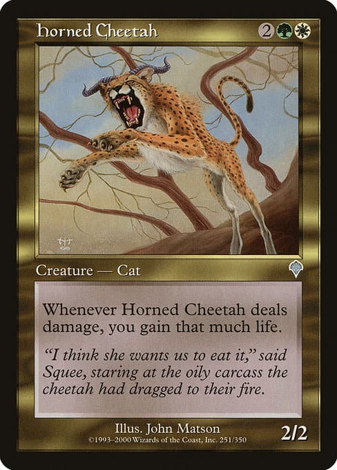 Horned Cheetah 2000 Magic: The Gathering Invasion Foil