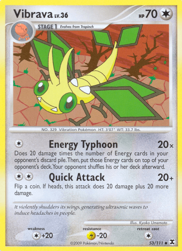 Vibrava 2009 Pokemon Rising Rivals Reverse Holo
