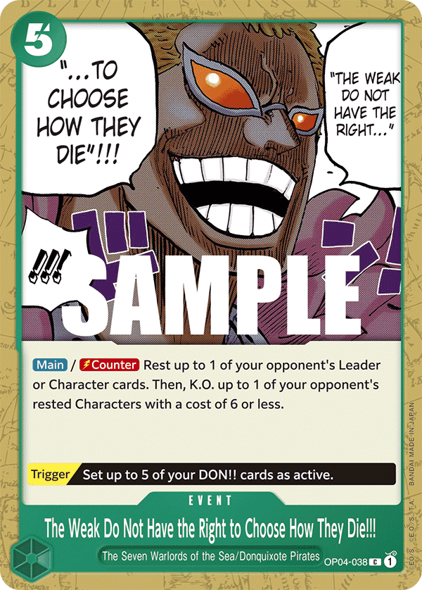 The Weak Do Not Have the Right to Choose How They Die!!! 2023 One Piece