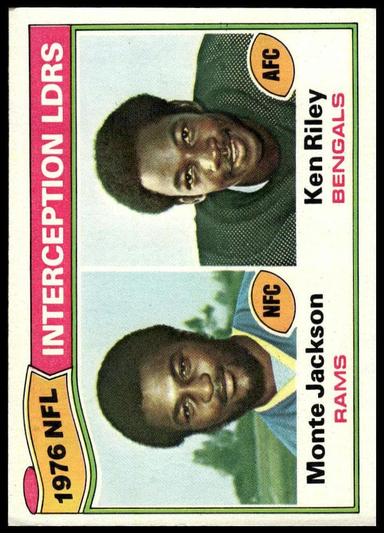 1976 NFL Interception Leaders (Monte Jackson / Ken Riley) 1977 topps