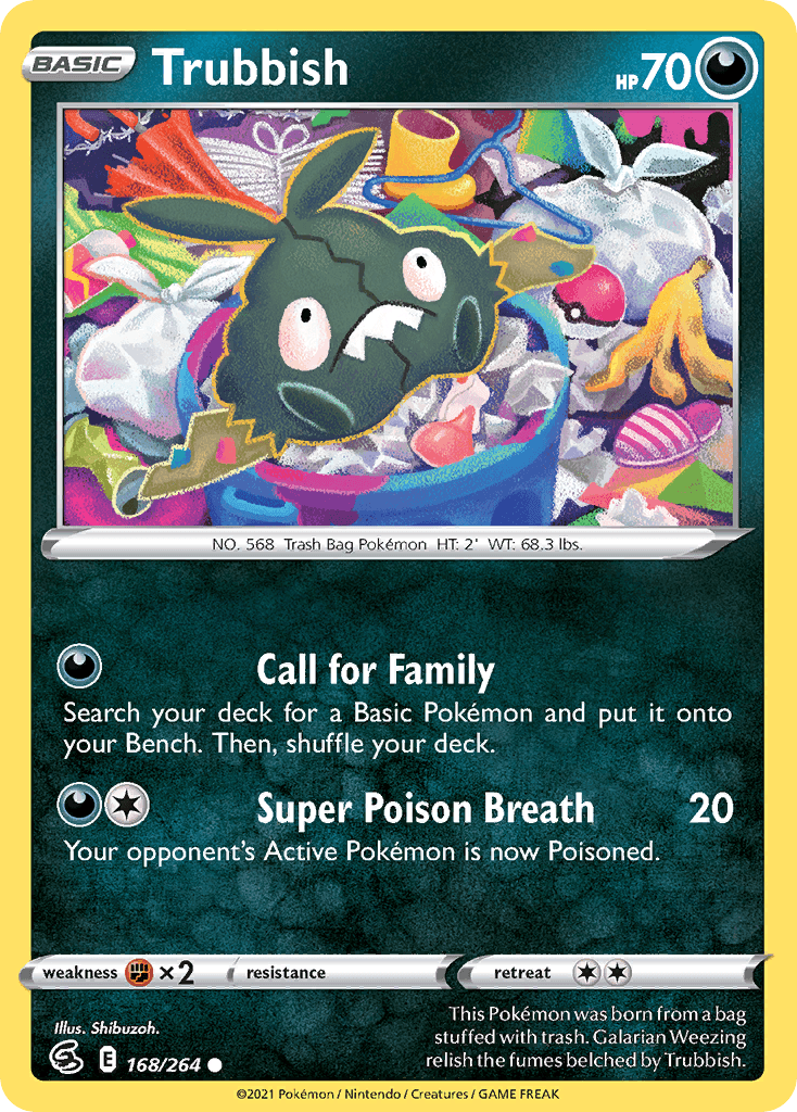 Trubbish 2021 Pokemon Fusion Strike Reverse Holo