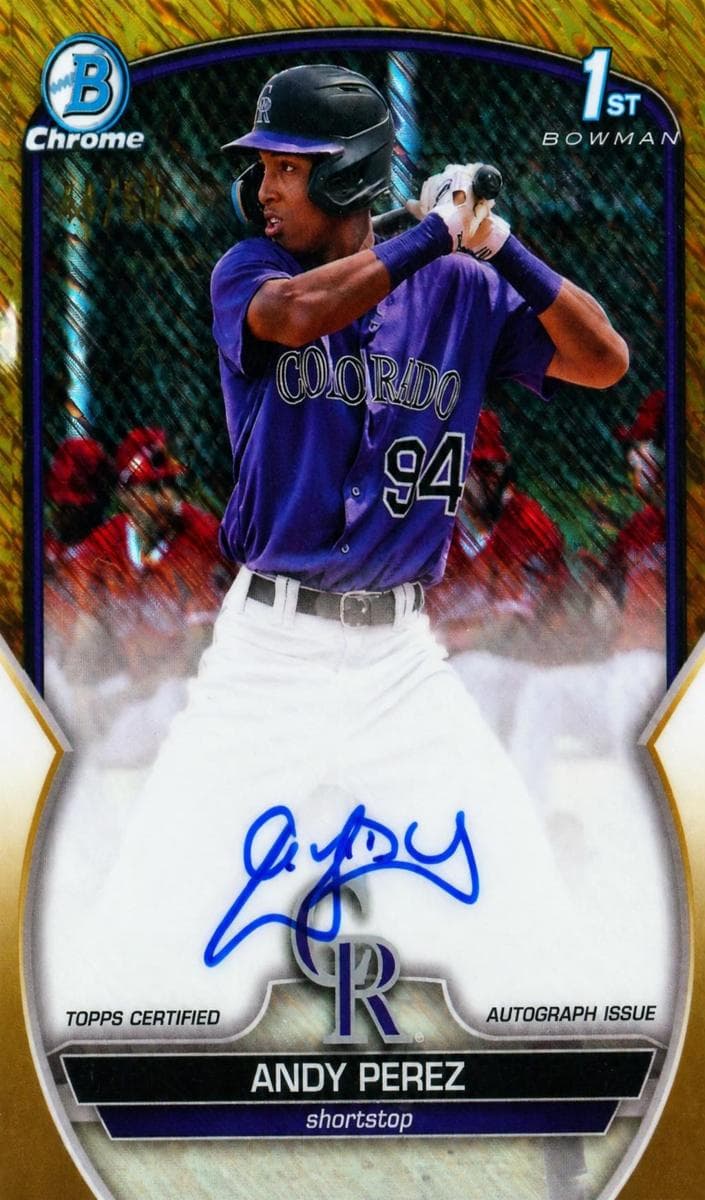 Andy Perez 2023 bowman Bowman Chrome