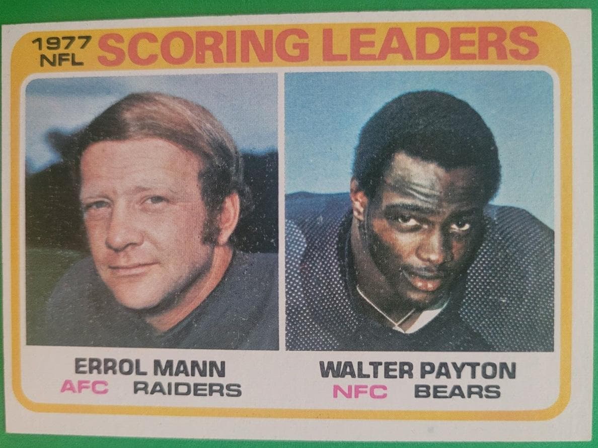 1977 Scoring Leaders (Errol Mann / Walter Payton) #334