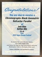Josh Allen 2025 topps Topps Chrome