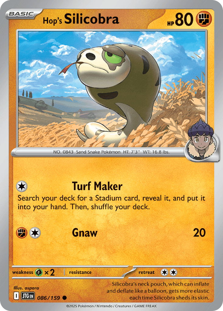 Hop's Silicobra 2025 Pokemon Journey Together