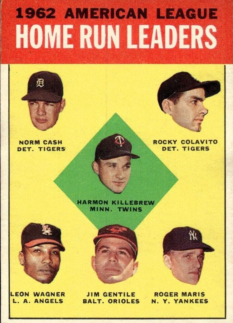 1962 American League Home Run Leaders (Harmon Killebrew / Norm Cash / Rocky Colavito / Leon Wagner / Jim Gentile / Roger Maris) #4