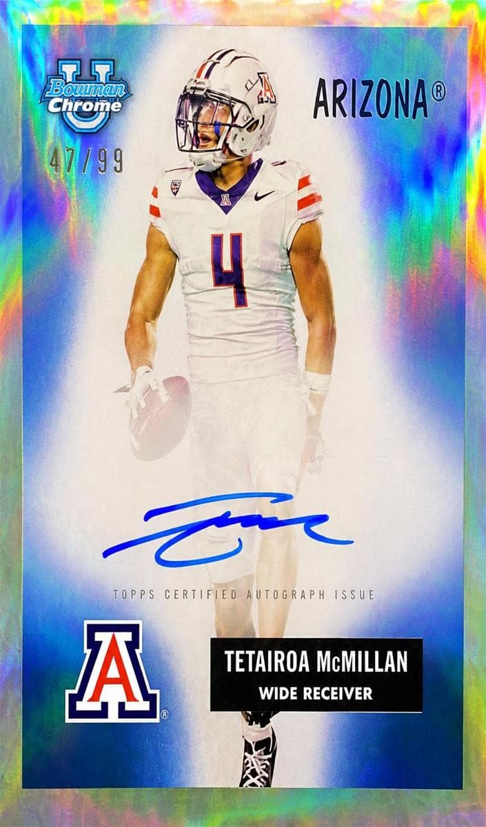 Tetairoa McMillan 2024 bowman Bowman University Chrome