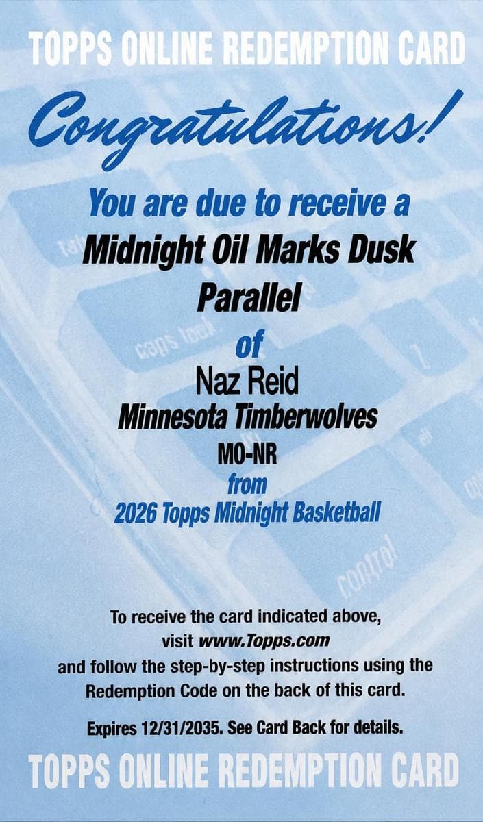 Naz Reid 2025 topps Topps Midnight