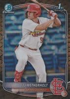 JJ Wetherholt 2025 bowman Bowman Chrome Prospects - Mini Diamond Refractor (1st) example 1