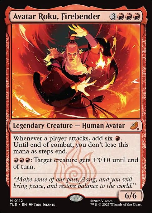 Avatar Roku, Firebender 2025 Magic: The Gathering Avatar: The Last Airbender Eternal