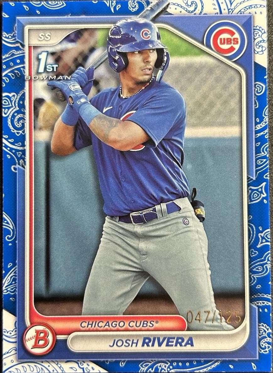 Josh Rivera 2024 bowman Prospects Baseball Blue Pattern