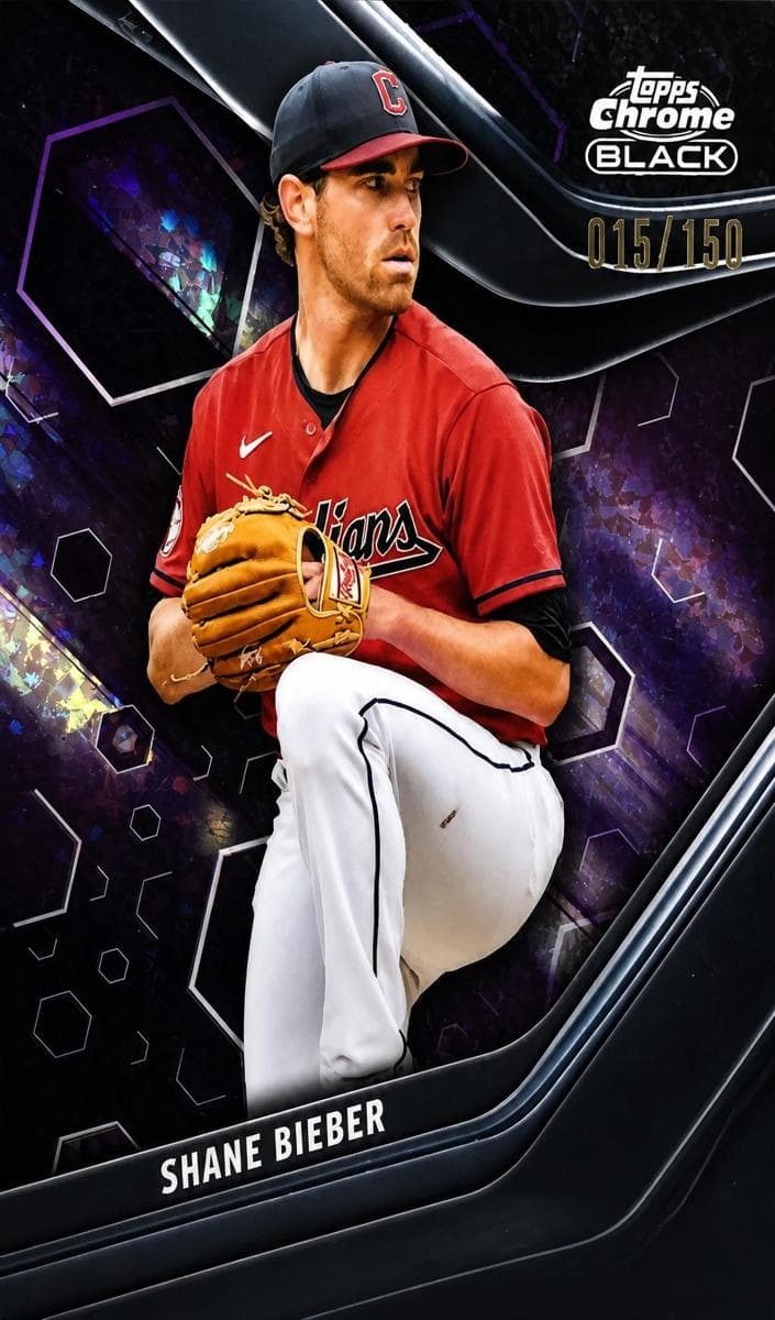 Shane Bieber 2023 topps Topps Chrome Black