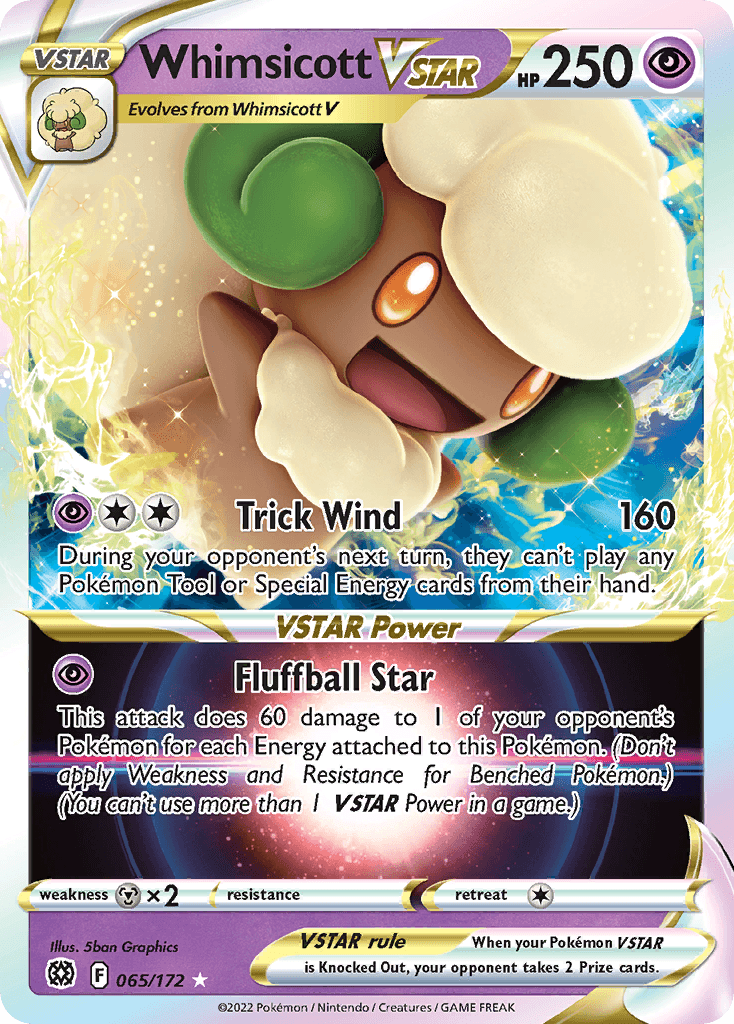 Whimsicott VSTAR 2022 Pokemon Brilliant Stars